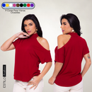 Blusa Blusinha Gola Alta Soltinha Camisa Manga Curta SHOCKER
