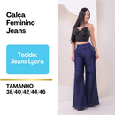 Calça Flare Feminina Widi Leg Jeans Escuro | Modelagem Confortável com Zíper Lateral e Cós Ajustável