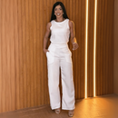 Conjunto Pantalona Feminino Blusa Regata Social Elegante Alfaiataria Moda Festa Casual