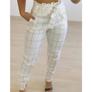 calça femenina clochard de bengaline com laço cintura alta