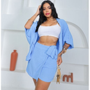 Conjunto kimono Shorts saia +Kimono femenino Blogueira Max Camisa cardigã