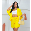 Conjunto kimono Shorts saia +Kimono femenino Blogueira Max Camisa cardigã