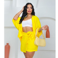 Conjunto kimono Shorts saia +Kimono femenino Blogueira Max Camisa cardigã