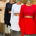 Conjunto kimono Shorts saia +Kimono femenino Blogueira Max Camisa cardigã
