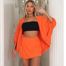 Conjunto kimono Shorts saia +Kimono femenino Blogueira Max Camisa cardigã