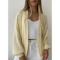 Casaco Tricot Básico Manga Bufante Tricô Inverno Casaquinho Ponto Fang