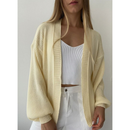 Casaco Tricot Básico Manga Bufante Tricô Inverno Casaquinho Ponto Fang