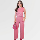 Conjunto Pantalona Feminino Blusa Regata Social Elegante Alfaiataria Moda Festa Casual