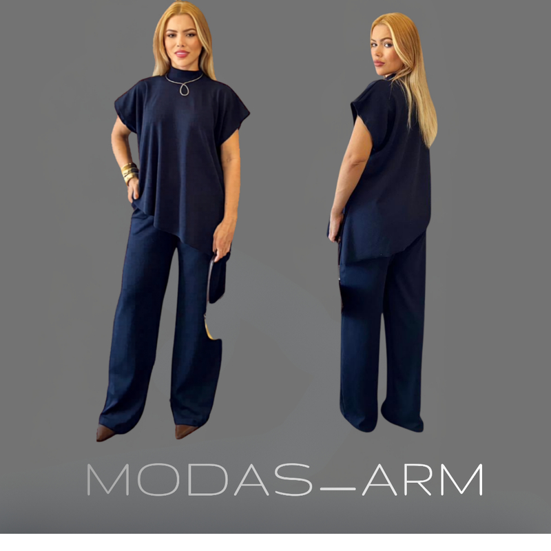 Conjunto Feminino Anarruga Moda 2026 Look Casual Chic Delicado Confortável Roupa Feminina Elegante Tendência Fashion