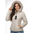 Jaqueta Bobojaco Feminina Puffer Forrada Peluciada Original Capuz Removível Casaco de Frio Gominho Plus Size