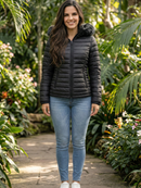 Jaqueta Bobojaco Feminina Puffer Forrada Peluciada Original Capuz Removível Casaco de Frio Gominho Plus Size