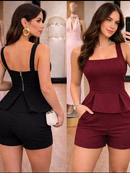 conjunto feminino de luxo+ alfeiteria peplum premiun verao 2026