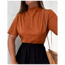 T-SHIRT MALHA GOLA ALTA