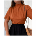 T-SHIRT MALHA GOLA ALTA