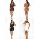 Vestido Tomara Que Caia Feminino Couro Sintético fake Curto Moda Festa Balada