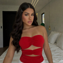 Cropped tomara que caia verão com franzidos abertura na barriga top verão