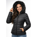 Jaqueta Bobojaco Feminina Puffer Forrada Peluciada Original Capuz Removível Casaco de Frio Gominho Plus Size