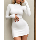 Vestido Feminino Gola Alta manga longa Curto Suplex inverno RF 055