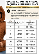 Jaqueta Bobojaco Feminina Puffer Forrada Peluciada Original Capuz Removível Casaco de Frio Gominho Plus Size