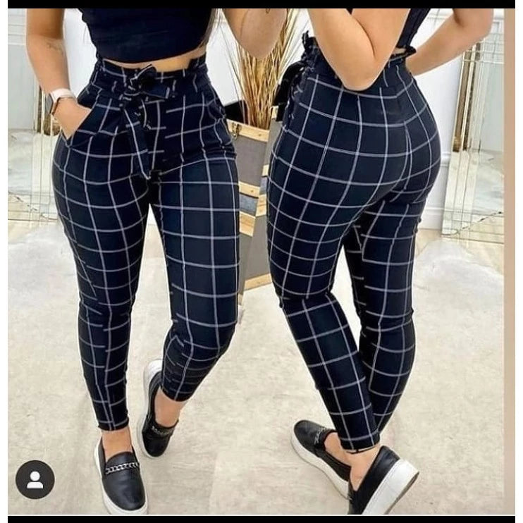 calça femenina clochard de bengaline com laço cintura alta