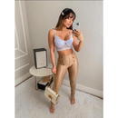 Calça Legging Feminina Luxo Montaria Modeladora Cintura Alta com Botão
