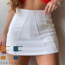 Saia Cintura Alta Bengaline Moda Verão Curto Nova Coleção
